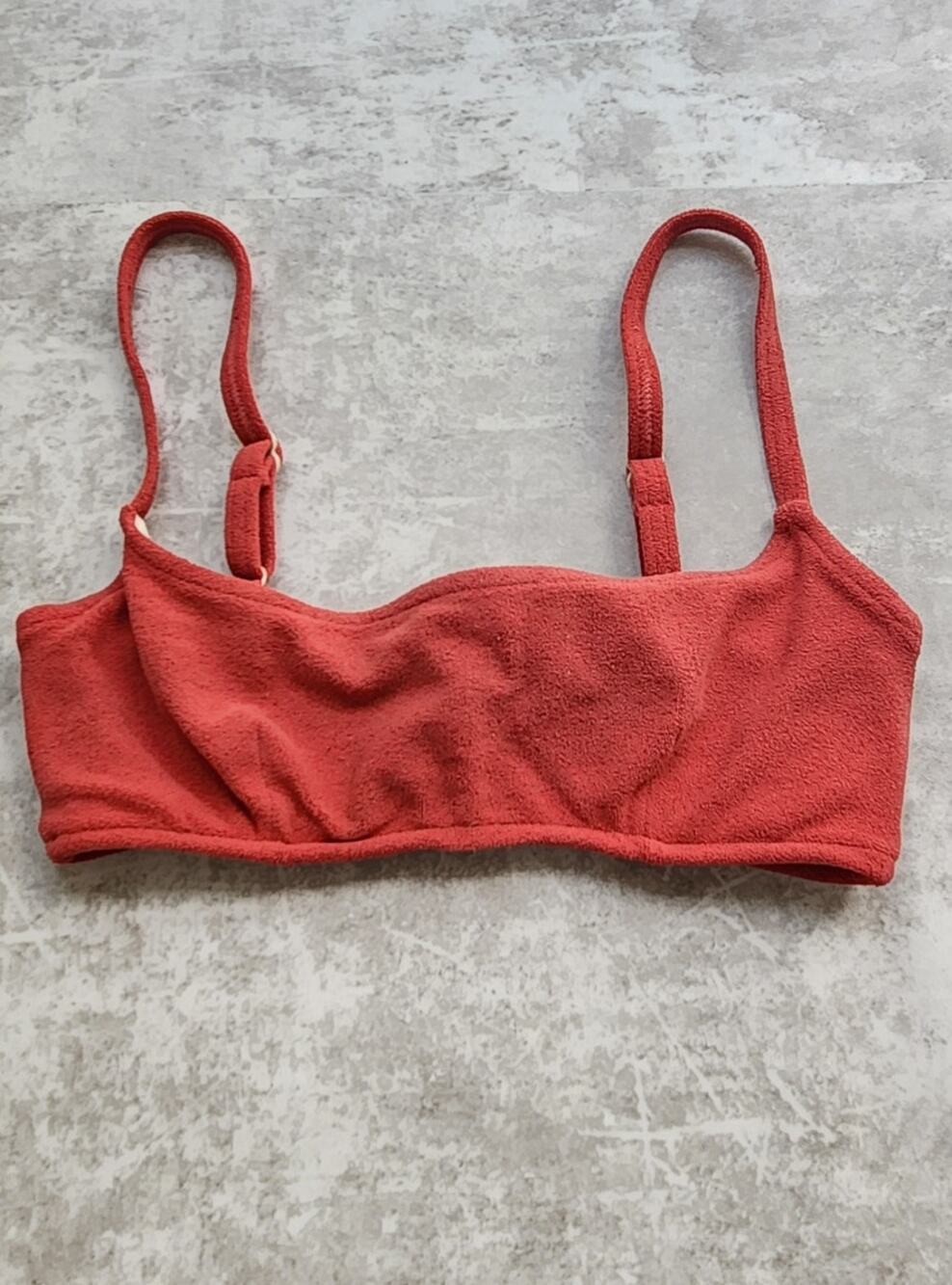 Zulu & Zephyr Signature Minimal Swim Bralette Size 2 Rust Beachy Resortwear